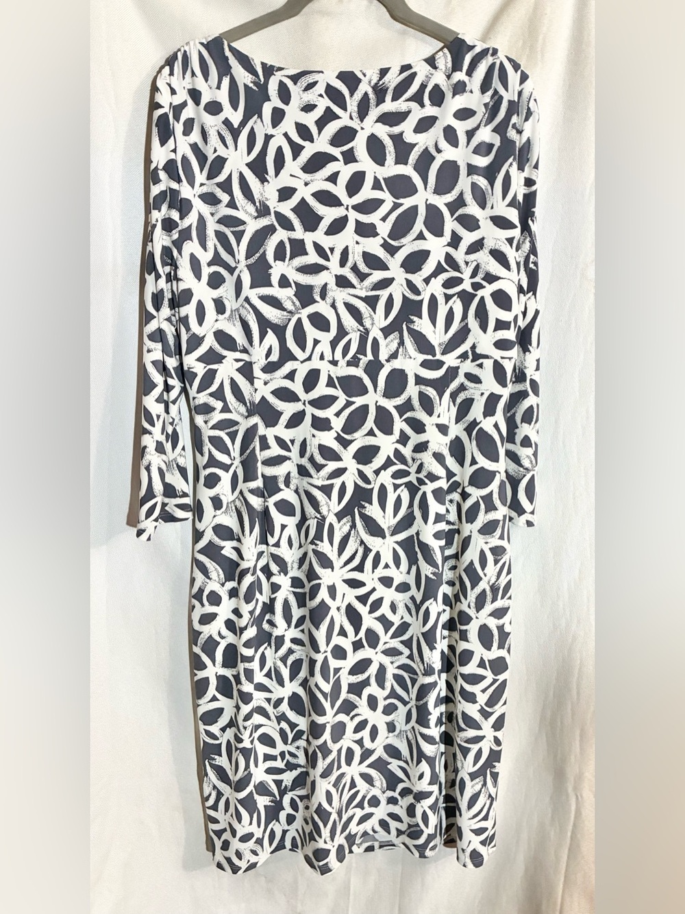 Lauren Ralph Floral Pencil Dress Sz 14 Side Gathered Empire Wedding Career LRL - Picture 5 of 12